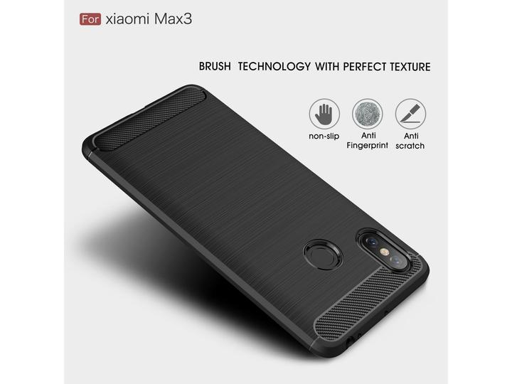 Actual product image Screenguard Xiaomi Mi Max 3 Hull Carbon Brushed Soft TPU (Mi Max 3)