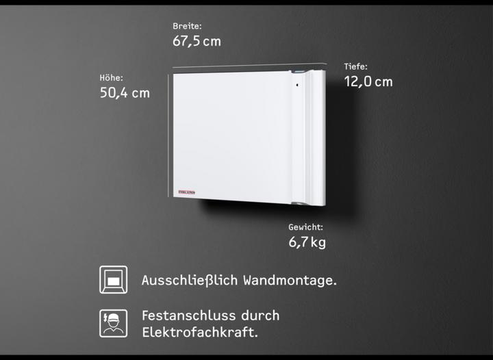 Produktbild Stiebel Eltron CND 75, 0,75 kW Duo Wandkonvektor für ca. 9 m², ohne Stecker (750 W)