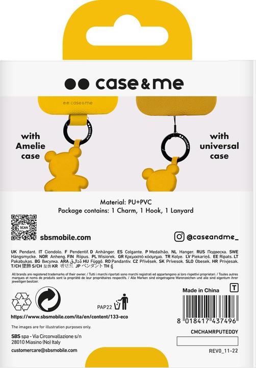 Image du produit SBS case&me Amelie Teddy Eco Leather charm yellow (Chlorure de polyvinyle (PVC), Similicuir (PU))