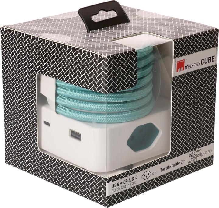 Produktbild Max Hauri maxTEX Cube (3 x, USB-A, USB-C, Typ 13, 2 m)
