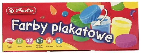 Produktbild Herlitz Schulplakatfarben 12 Farben x 20ml (Mehrfarbig, 20 ml)