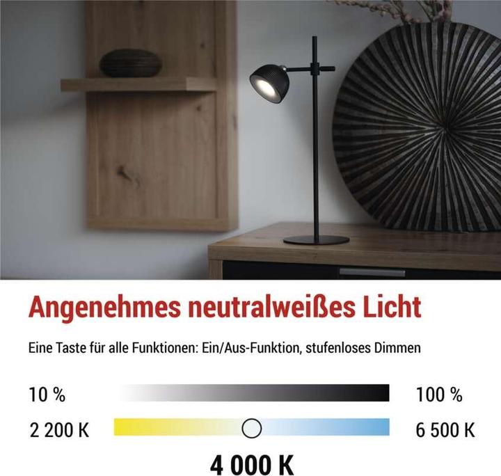 Actual product image Emos LED desk lamp SOPHIE, rechargeable, black (200 lm)