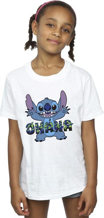 Immagine prodotto Disney Lilo And Stitch Ohana Blue Glitch Maglietta Ragazze (128)