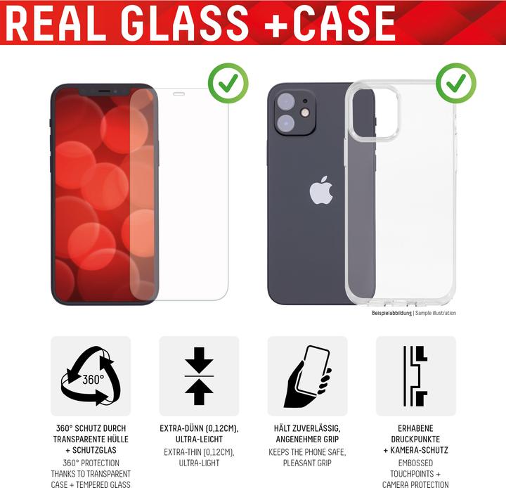 Actual product image Displex Real Glass, 2D Panzerglas + Handyhülle (1 Piece, Apple iPhone 11)