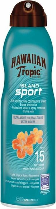 Produktbild Hawaiian Tropic ISLAND SPORT ultra-light SPF15 spray 220 ml (Sonnenspray, SPF 15, 220 ml)