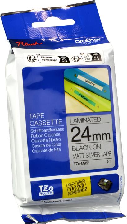 Actual product image Brother Tze-M951 (2.40 cm, Black, Silver)