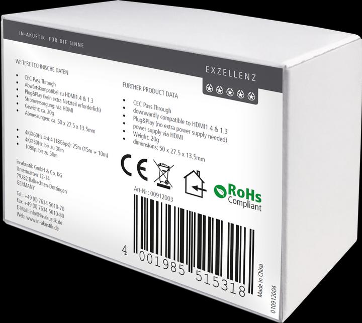 Produktbild Inakustik Exzellenz HDMI 2.0 Repeater (Extender)