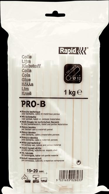 Image du produit Rapid PRO-B Bâtonnets de colle Ø12x190mm 1,0 kg, sachet