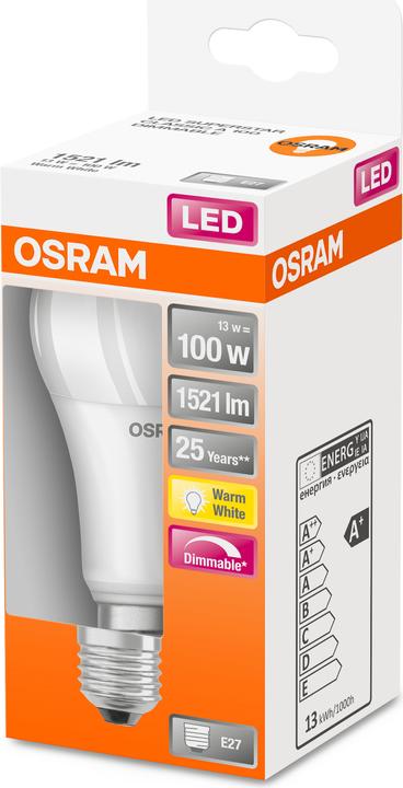 Actual product image Osram Superstar Classic A (E27, 13 W, 1521 lm, 1 x, F)