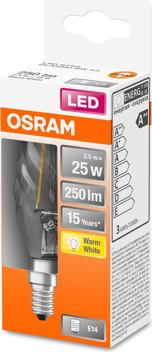 Produktbild Osram Led Retrofit Classic Bw (E14, 25 W, 250 lm, 1 x, F)