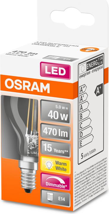 Produktbild Osram Led Retrofit Classic P (E14, 40 W, 470 lm, 1 x, F)