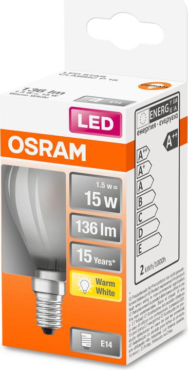 Produktbild Osram Led Retrofit Classic P (E14, 15 W, 136 lm, 1 x, F)