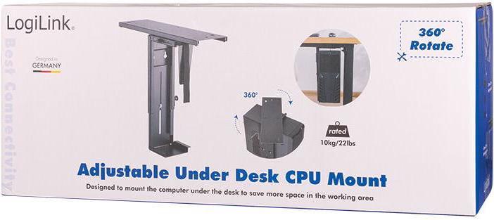 Actual product image LogiLink Adjustable PC holder for under-table m