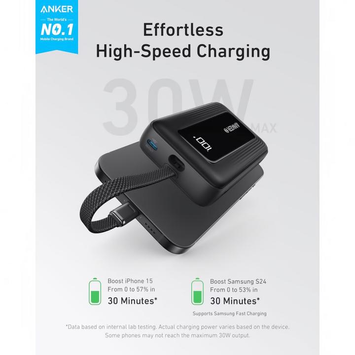Produktbild Anker Zolo Powerbank 10.000mAh Schwarz (10000 mAh, 30 W)