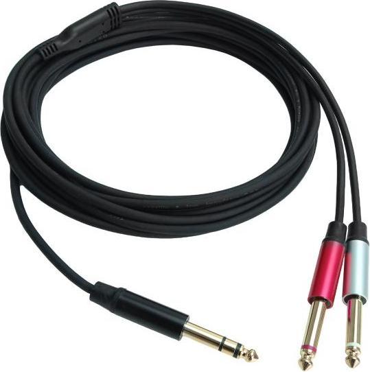 Actual product image keepdrum Splitter cable AC048M Y-cable jack 1x stereo to 2x mono 5m (5 m)