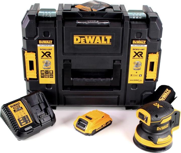 Actual product image DeWalt DCW 210 D1 Ponceuse excentrique sans fil et sans balais 18V 12.000U/min 125 mm + 1x battery (Eccentric grinder)