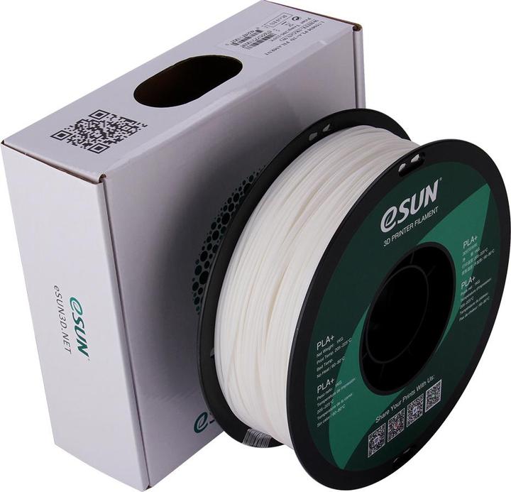 Actual product image eSUN PLA+ Filament 1.75mm White 1Kg (PLA+, 1.75 mm, 1000 g, White)