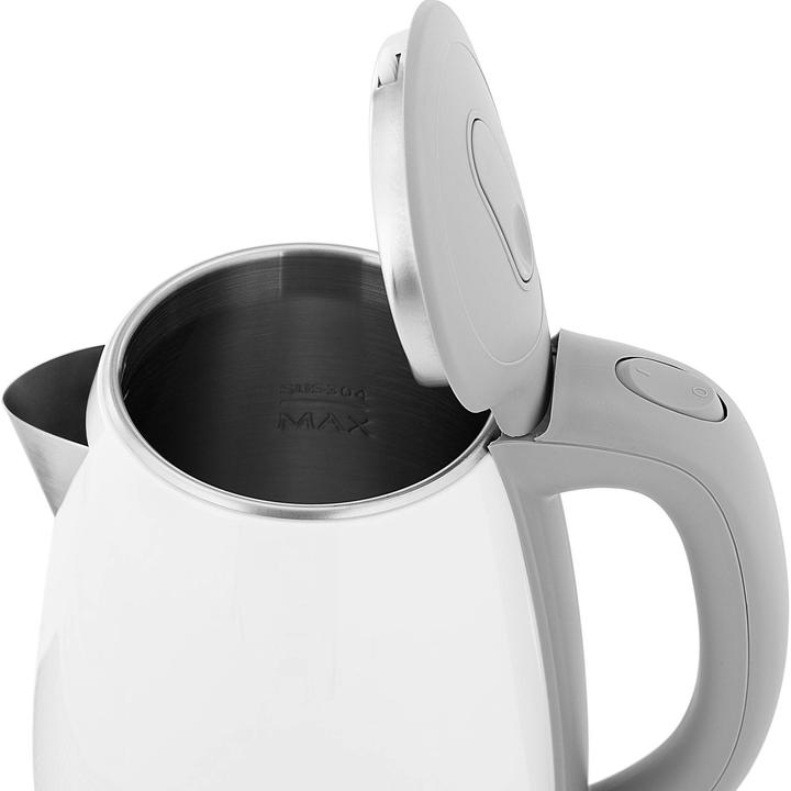 Actual product image Royal Catering Professioneller Hotel-Wasserkocher weiss 1,2 L 1800 W mit Kaffee- und Teestation (1.20 l)