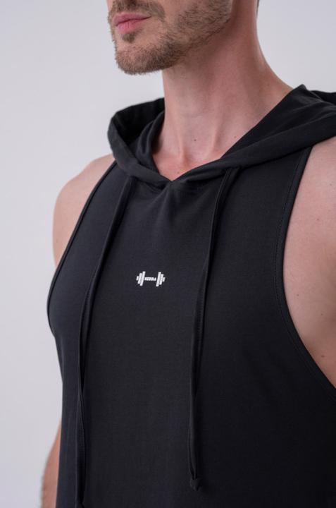 Actual product image Nebbia Fitness Tank top with a hoodie 323 black (XL)