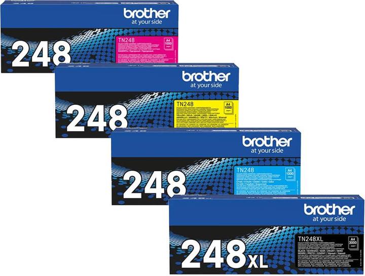Actual product image Brother Original Toner SET TN248XL/TN-248 Multipack / Set mit allen vier Farben (M, FC, Y, C)
