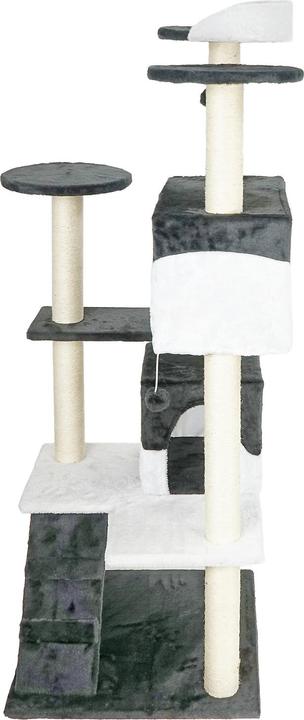 Image du produit Wiltec Arbre à chat gris / blanc 130cm Arbre d’escalade Arbre de grattage Jeu Chats (130 cm, Gris, Blanc)