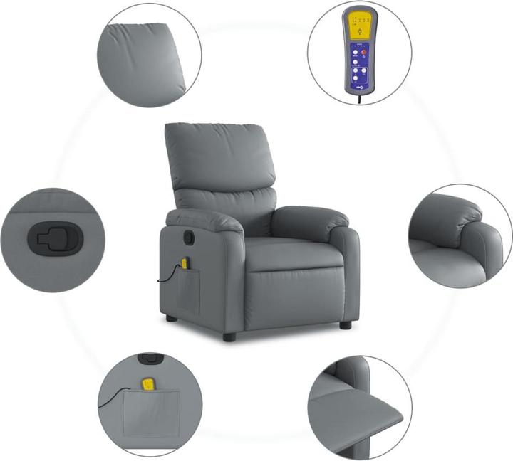 Produktbild VidaXL Massagesessel Grau Kunstleder,Farbe: Grau,Material