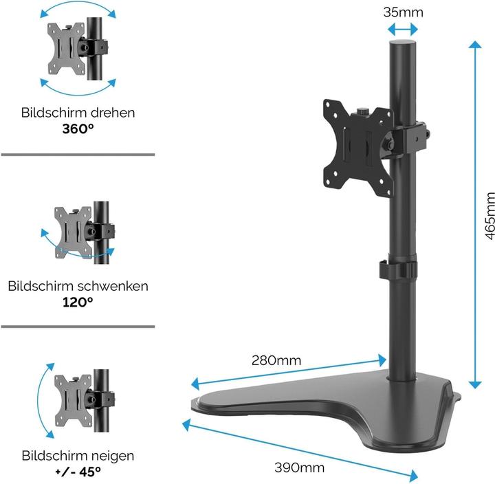 Actual product image Fellowes Freestanding Single Monitor Arm Professional Series (Table, 32")