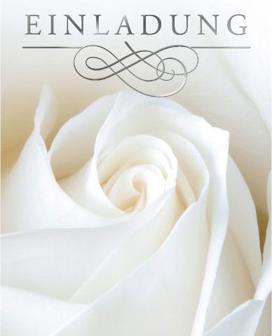 Produktbild ABC Einladungskarte weisse Rosen 6er Set, Doppelkarten (6 Stk.)