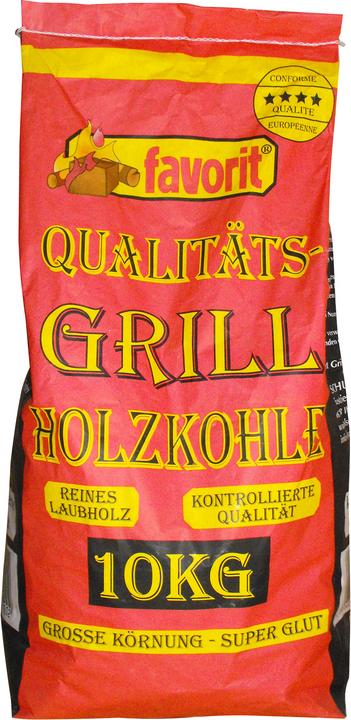 Favorit Grillkohle 10 kg Holzkohle aus Laubholz Kohle grosse Körnung lange Glut (10 kg)