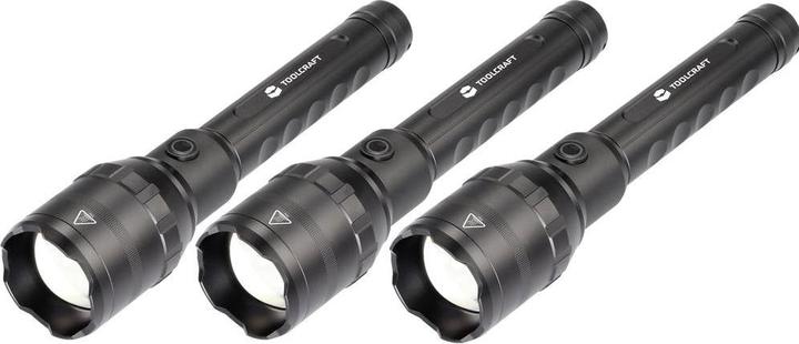 Produktbild Toolcraft 3er Set Taschenlampe mit Akku (27.65 cm, 10000 lm)
