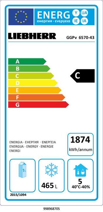 Energie-Label Liebherr GGPv 6570 (Freistehend, 465 l)