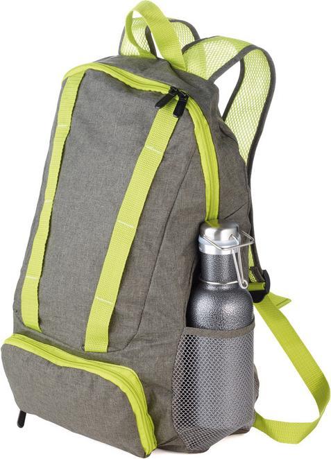 Image du produit Troika BAGPACK Sac à dos pliable, polyester, gris/vert (12 l)