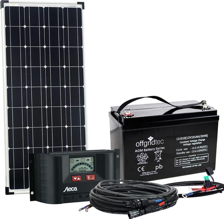 Actual product image Offgridtec ® 100 Watt solar system BIG-L 100W 101Ah 12V complete system (100 W)