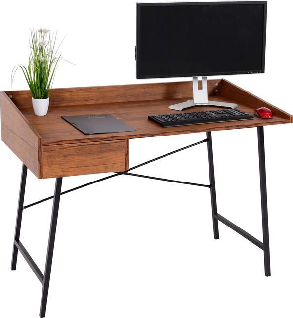 Image du produit Swisshandel24 Bureau HWC-J97, table de bureau informatique, tiroir structure 3D 98x114x60cm FSC-certifié (98 x 114 x 60 cm)