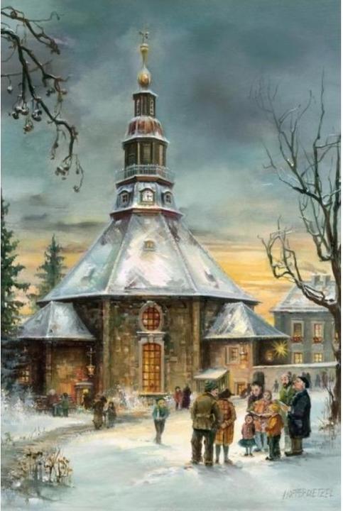 Produktbild Olewinski & Tochter 2921 - Weihnachtspostkarte "Seiffener Kirche" (1 Stk.)