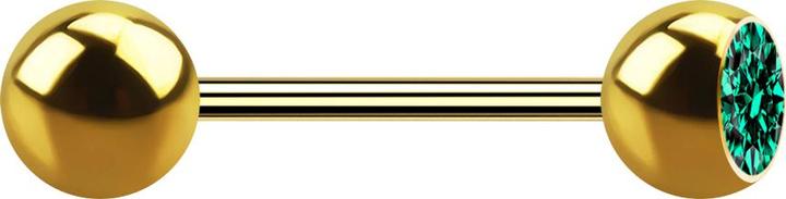 Star Piercing Micro Barbell vergoldet mit Kugel und Kugel Kristall türkis (Chirurgenstahl 316L)