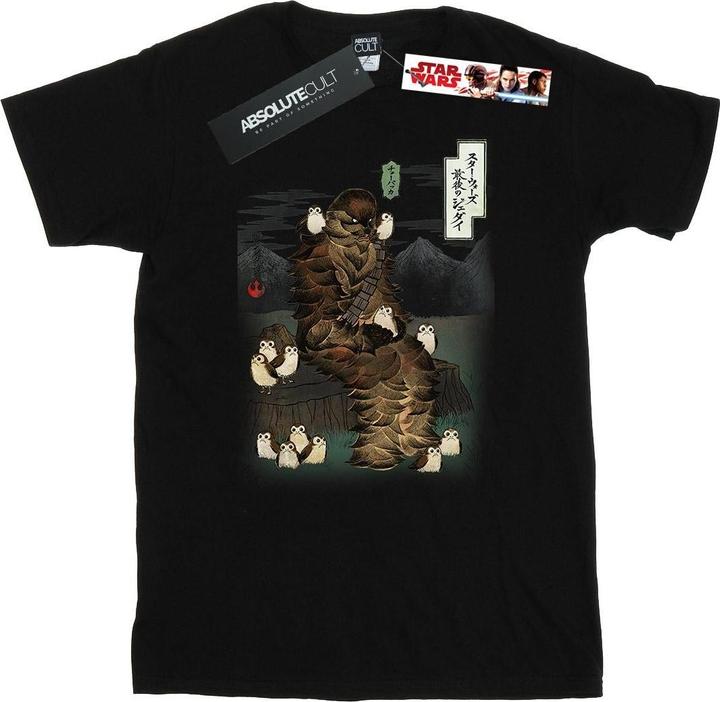 Star Wars The Last Jedi Japanese Chewbacca Porgs TShirt (S)