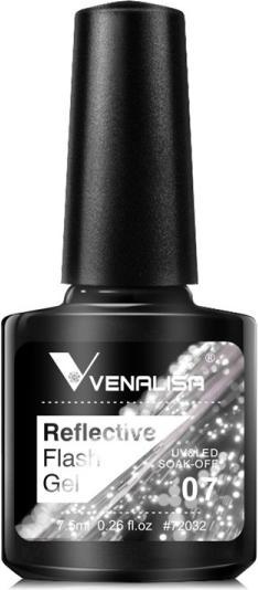 Venalisa Gellack Reflective Neon Disco Gel BD07 (Silber Glitzer, Gel-Effekt Nagellack)