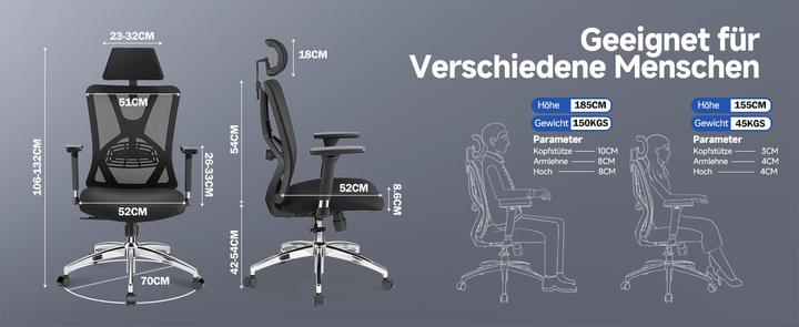 Actual product image Ticova Desk chair with lumbar support