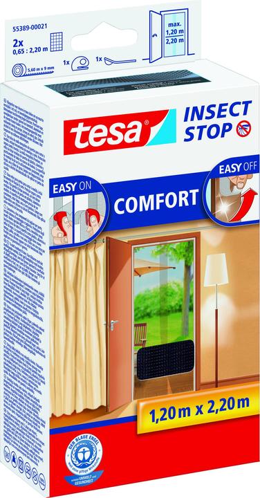Image du produit tesa Moustiquaire COMFORT pour fenêtres, avec bande Velcro, autocollante, sans perçage (65 x 250 cm)