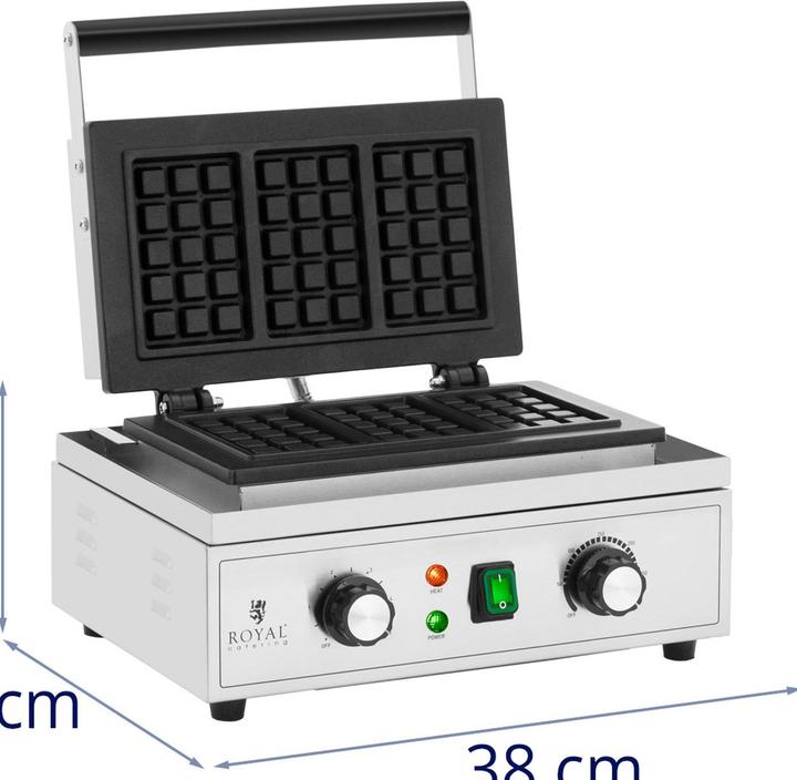 Produktbild Royal Catering Waffeleisen belgisch Waffelmaschine Waffelautomat 1500 W 50 - 300 °C 0 - 5 min