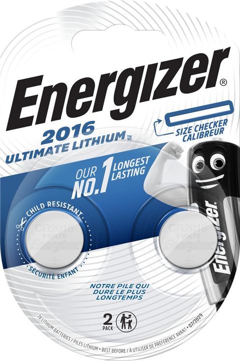 Energizer Knopfzelle CR 2016 3 V 2 St. 90 mAh Lithium E304205800 (2 Stk., CR2016, 90 mAh)