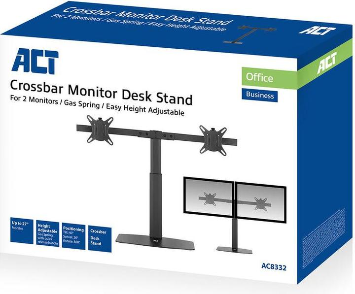 Actual product image Monitor Desk Stand, 2 screens up to 27ö, with gas spring (Table, 27")