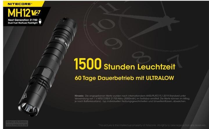 Image du produit Nitecore MH12 V2 - 1200 lumens (15.80 cm, 1200 lm)
