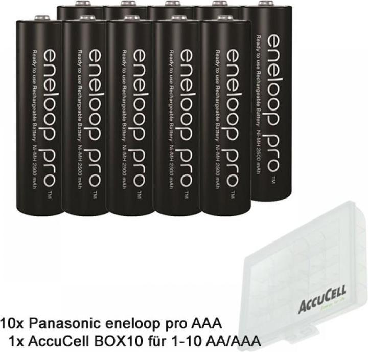 Actual product image AccuCell Battery eneloop pro, AAA Micro, 500 charging cycles, low self-discharge, with Box (1 pcs., AAA, 930 mAh)
