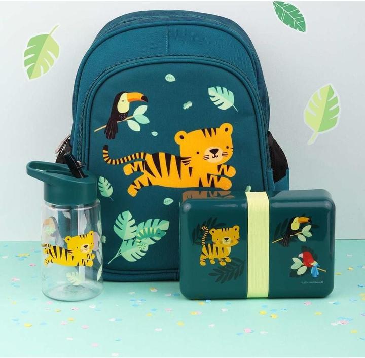 Produktbild A Little Lovely Company Lunchbox Tiger SBJTGR14 petrol 18x6x12cm