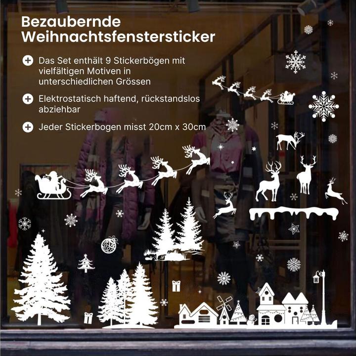 Produktbild Hermex Weihnachtssticker Weihnachtsaufkleber Fenster mit festlichen Motiven klebbar