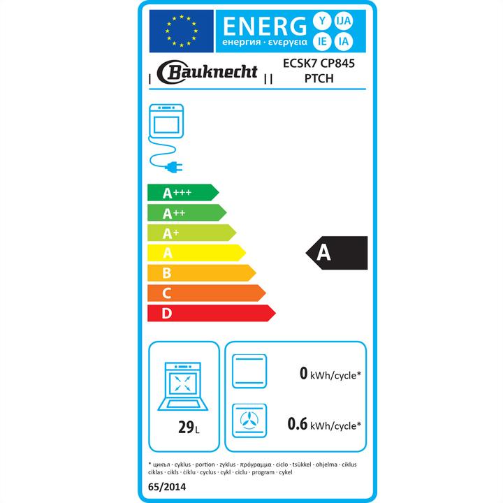 Label énergétique Bauknecht ECSK7 CP845