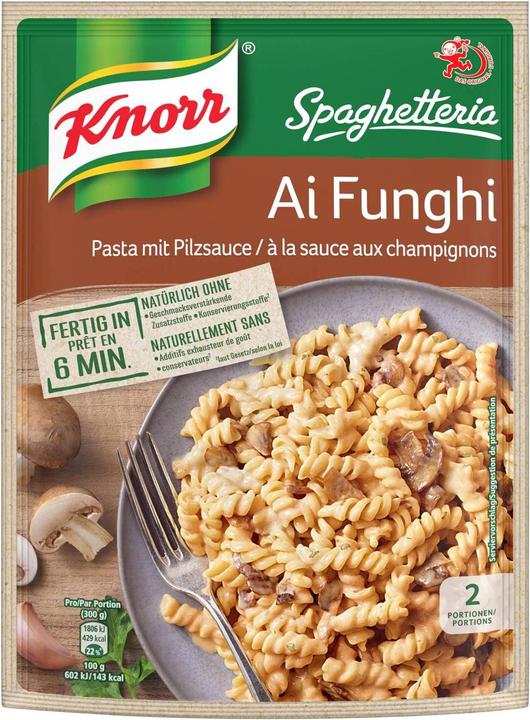 Image du produit Knorr Spaghetteria Ai Funghi Pasta avec sauce aux champignons, sachet pâtes avec sauce crémeuse (218 g)