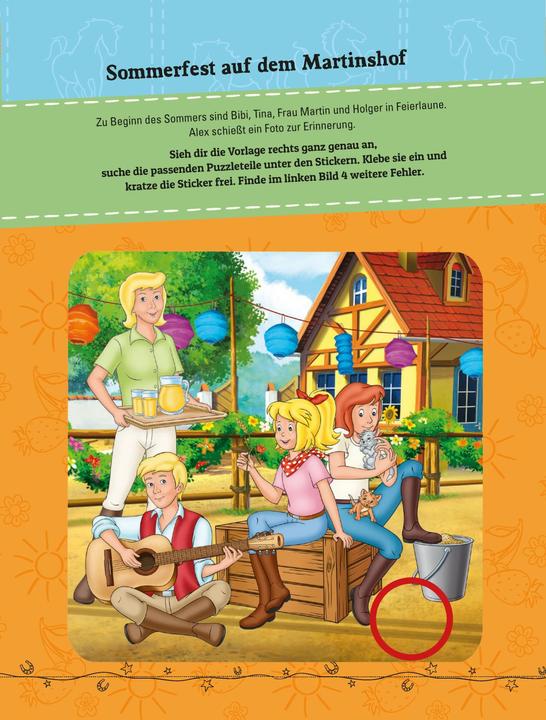 Produktbild Bibi & Tina Kritzel-Kratzel Stickerbuch mit Rätsel